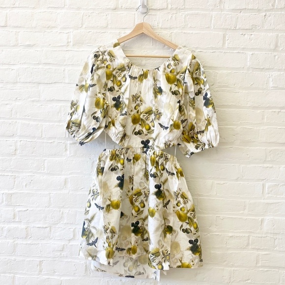 All Saints Dresses & Skirts - All Saints || Colette Soleil Cutout Mini Dress Linen Ochre Yellow US 10 NWT